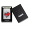 Zippo Heart Design – romantický zapaľovač s motívom srdca na povrchu Satin Chrome