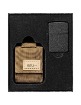 Sada 30057 taktické puzdro + zapaľovač Zippo 26075 Black Crackle™