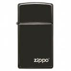 Zapaľovač Zippo 26583 Slim® High Polish Black Zippo Logo