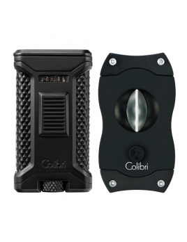 SET Colibri Ascari + V-Cut Black, zapaľovač a orezávač