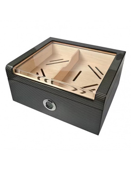 Humidor Carbon Glasstop Digi