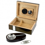 Humidorový set 2-Tone Laserfinish Carbon pre 25 cigár s príslušenstvom