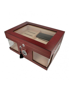 Humidor červenohnedý presklenný 75D