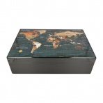 Humidor World Map glossy black