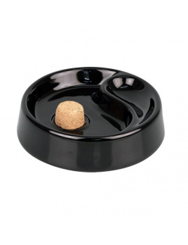 Keramický popolník na fajku Black Gloss s korkom