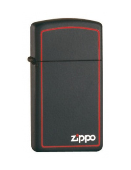 Zapaľovač Zippo 26055 Zippo Slim Black Matte With Red Border