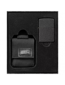 Sada taktické puzdro + Zippo zapalovač 26075 Black Crackle™