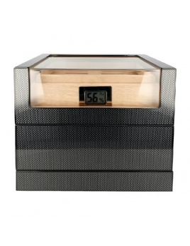 Humidor Glass Top Carbon 50D